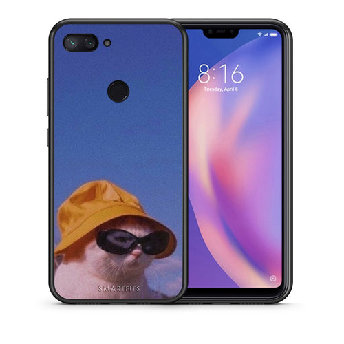 Θήκη Xiaomi Mi 8 Lite Cat Diva από τη Smartfits με σχέδιο στο πίσω μέρος και μαύρο περίβλημα | Xiaomi Mi 8 Lite Cat Diva case with colorful back and black bezels