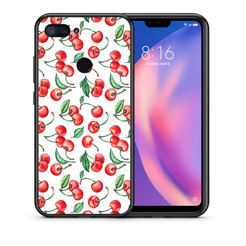 Θήκη Xiaomi Mi 8 Lite Cherry Summer από τη Smartfits με σχέδιο στο πίσω μέρος και μαύρο περίβλημα | Xiaomi Mi 8 Lite Cherry Summer case with colorful back and black bezels