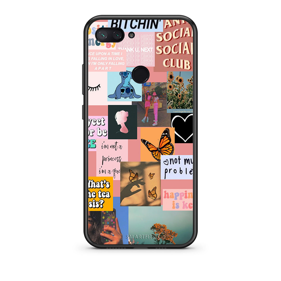 Xiaomi Mi 8 Lite Collage Bitchin Θήκη Αγίου Βαλεντίνου από τη Smartfits με σχέδιο στο πίσω μέρος και μαύρο περίβλημα | Smartphone case with colorful back and black bezels by Smartfits