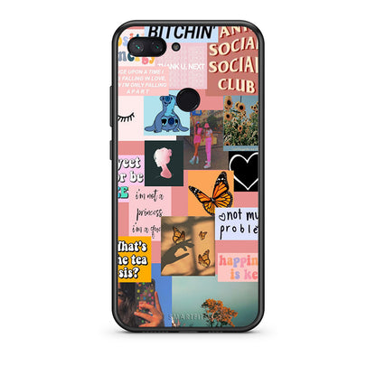 Xiaomi Mi 8 Lite Collage Bitchin Θήκη Αγίου Βαλεντίνου από τη Smartfits με σχέδιο στο πίσω μέρος και μαύρο περίβλημα | Smartphone case with colorful back and black bezels by Smartfits
