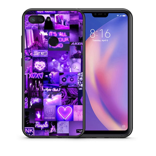Θήκη Αγίου Βαλεντίνου Xiaomi Mi 8 Lite Collage Stay Wild από τη Smartfits με σχέδιο στο πίσω μέρος και μαύρο περίβλημα | Xiaomi Mi 8 Lite Collage Stay Wild case with colorful back and black bezels