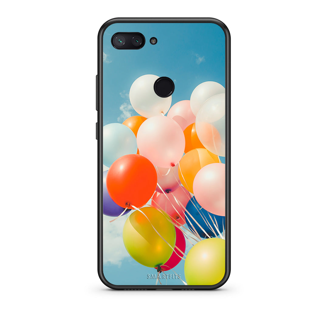 Xiaomi Mi 8 Lite Colorful Balloons θήκη από τη Smartfits με σχέδιο στο πίσω μέρος και μαύρο περίβλημα | Smartphone case with colorful back and black bezels by Smartfits