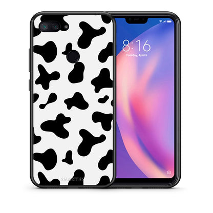 Θήκη Xiaomi Mi 8 Lite Cow Print από τη Smartfits με σχέδιο στο πίσω μέρος και μαύρο περίβλημα | Xiaomi Mi 8 Lite Cow Print case with colorful back and black bezels