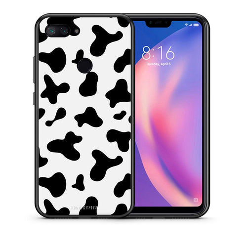 Θήκη Xiaomi Mi 8 Lite Cow Print από τη Smartfits με σχέδιο στο πίσω μέρος και μαύρο περίβλημα | Xiaomi Mi 8 Lite Cow Print case with colorful back and black bezels