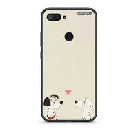 Thumbnail for Xiaomi Mi 8 Lite Dalmatians Love θήκη από τη Smartfits με σχέδιο στο πίσω μέρος και μαύρο περίβλημα | Smartphone case with colorful back and black bezels by Smartfits