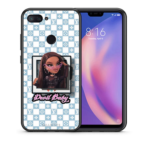 Θήκη Αγίου Βαλεντίνου Xiaomi Mi 8 Lite Devil Baby από τη Smartfits με σχέδιο στο πίσω μέρος και μαύρο περίβλημα | Xiaomi Mi 8 Lite Devil Baby case with colorful back and black bezels