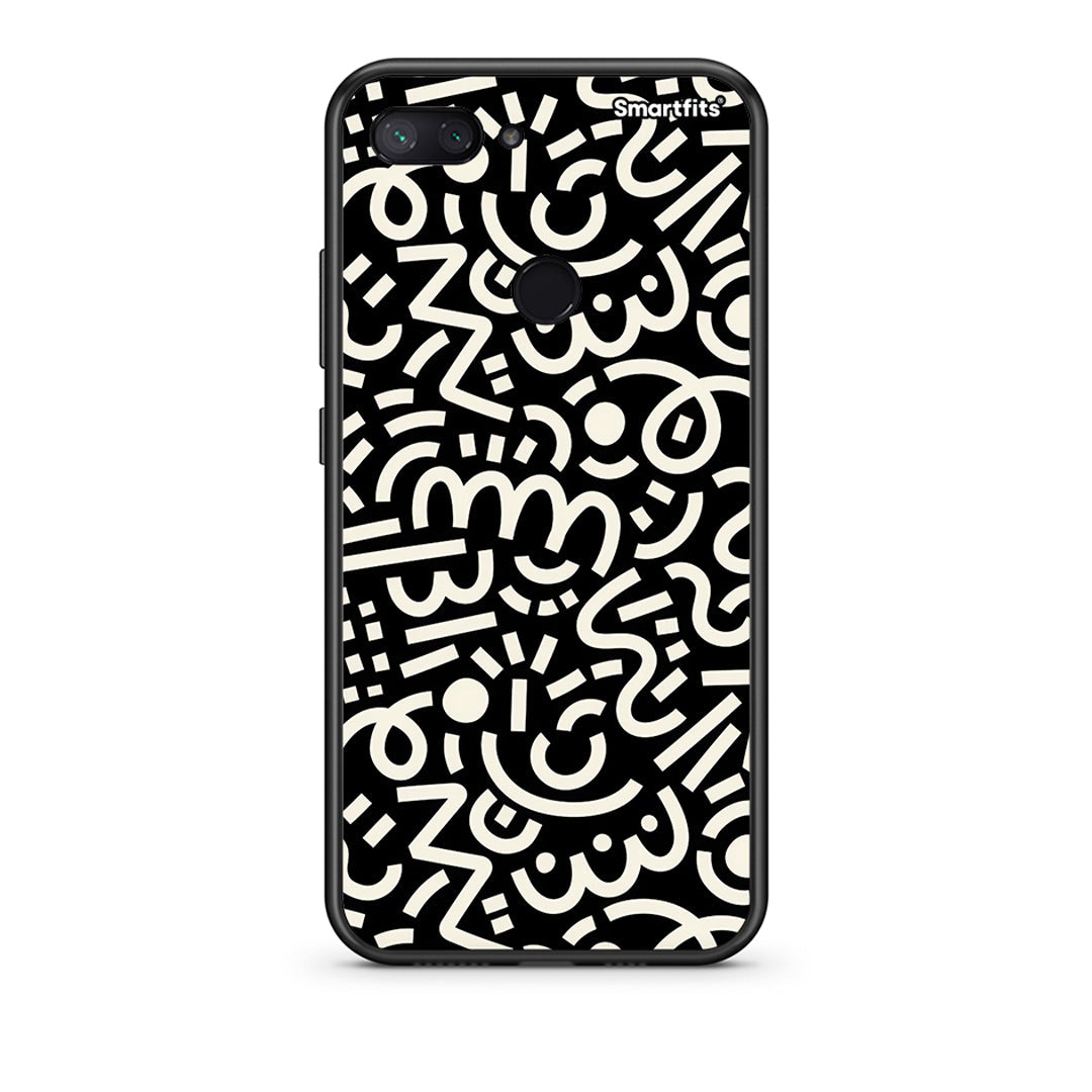 Xiaomi Mi 8 Lite Doodle Art Θήκη από τη Smartfits με σχέδιο στο πίσω μέρος και μαύρο περίβλημα | Smartphone case with colorful back and black bezels by Smartfits