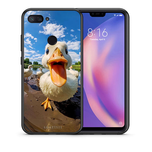 Θήκη Xiaomi Mi 8 Lite Duck Face από τη Smartfits με σχέδιο στο πίσω μέρος και μαύρο περίβλημα | Xiaomi Mi 8 Lite Duck Face case with colorful back and black bezels