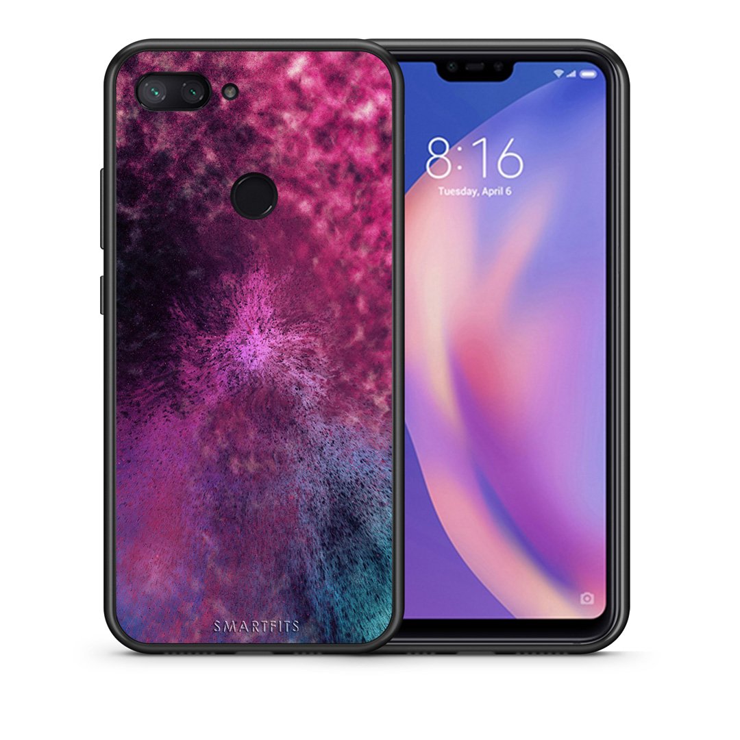 Θήκη Xiaomi Mi 8 Lite Aurora Galaxy από τη Smartfits με σχέδιο στο πίσω μέρος και μαύρο περίβλημα | Xiaomi Mi 8 Lite Aurora Galaxy case with colorful back and black bezels
