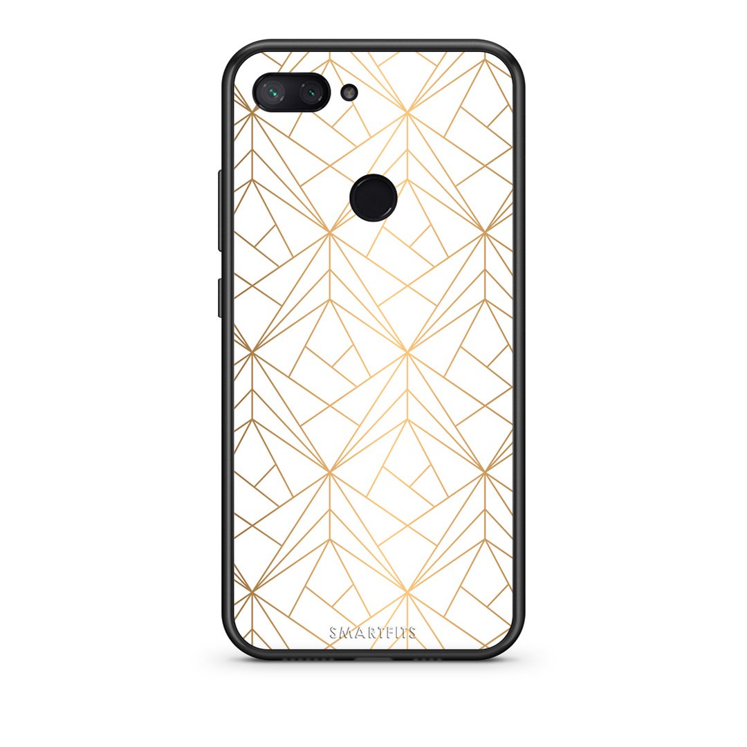 111 - Xiaomi Mi 8 Lite  Luxury White Geometric case, cover, bumper