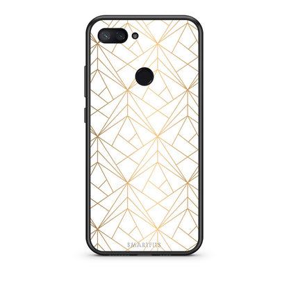 111 - Xiaomi Mi 8 Lite  Luxury White Geometric case, cover, bumper