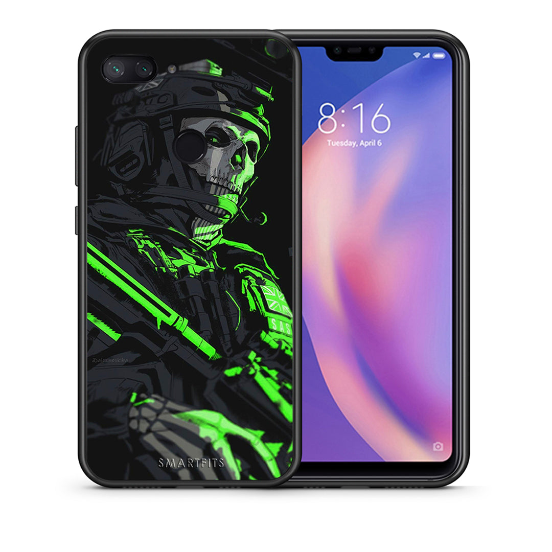 Θήκη Αγίου Βαλεντίνου Xiaomi Mi 8 Lite Green Soldier από τη Smartfits με σχέδιο στο πίσω μέρος και μαύρο περίβλημα | Xiaomi Mi 8 Lite Green Soldier case with colorful back and black bezels