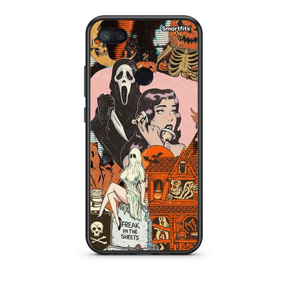 Xiaomi Mi 8 Lite Halloween Collage Θήκη από τη Smartfits με σχέδιο στο πίσω μέρος και μαύρο περίβλημα | Smartphone case with colorful back and black bezels by Smartfits
