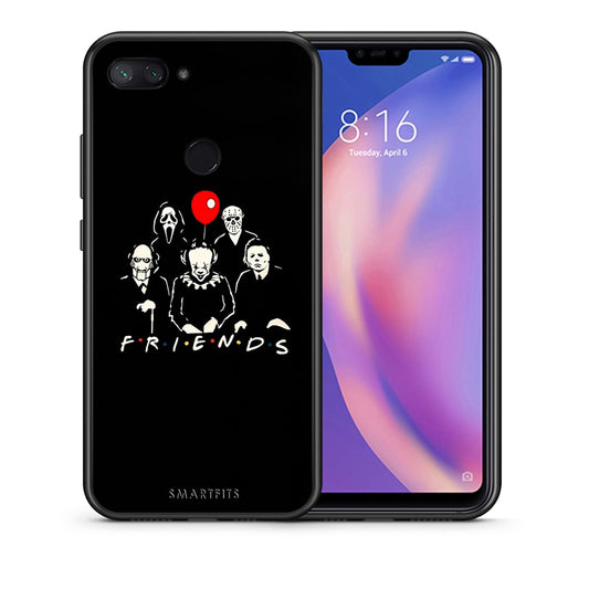 Θήκη Xiaomi Mi 8 Lite Halloween Friends από τη Smartfits με σχέδιο στο πίσω μέρος και μαύρο περίβλημα | Xiaomi Mi 8 Lite Halloween Friends case with colorful back and black bezels