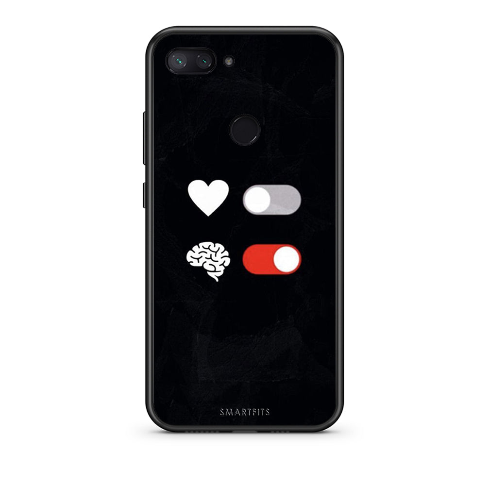 Xiaomi Mi 8 Lite Heart Vs Brain Θήκη Αγίου Βαλεντίνου από τη Smartfits με σχέδιο στο πίσω μέρος και μαύρο περίβλημα | Smartphone case with colorful back and black bezels by Smartfits