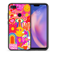 Thumbnail for Θήκη Xiaomi Mi 8 Lite Hippie Love από τη Smartfits με σχέδιο στο πίσω μέρος και μαύρο περίβλημα | Xiaomi Mi 8 Lite Hippie Love case with colorful back and black bezels