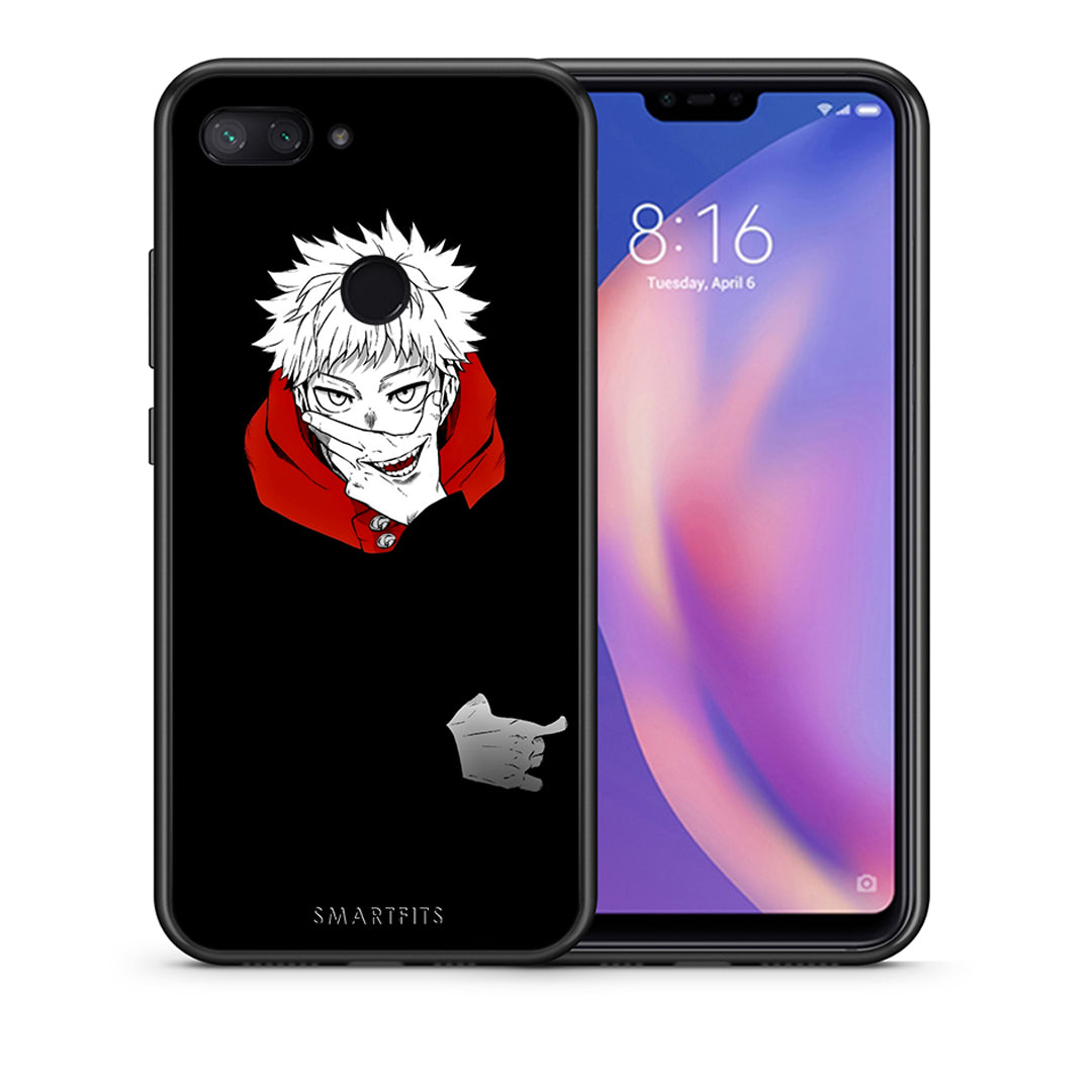 Θήκη Xiaomi Mi 8 Lite Itadori Anime από τη Smartfits με σχέδιο στο πίσω μέρος και μαύρο περίβλημα | Xiaomi Mi 8 Lite Itadori Anime case with colorful back and black bezels