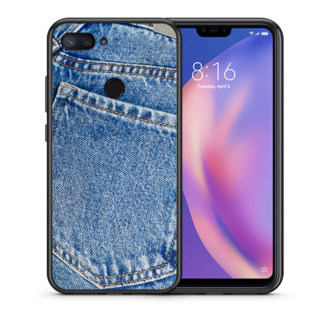 Θήκη Xiaomi Mi 8 Lite Jeans Pocket από τη Smartfits με σχέδιο στο πίσω μέρος και μαύρο περίβλημα | Xiaomi Mi 8 Lite Jeans Pocket case with colorful back and black bezels
