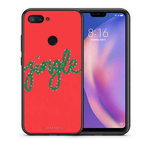 Θήκη Xiaomi Mi 8 Lite Jingle Xmas από τη Smartfits με σχέδιο στο πίσω μέρος και μαύρο περίβλημα | Xiaomi Mi 8 Lite Jingle Xmas case with colorful back and black bezels