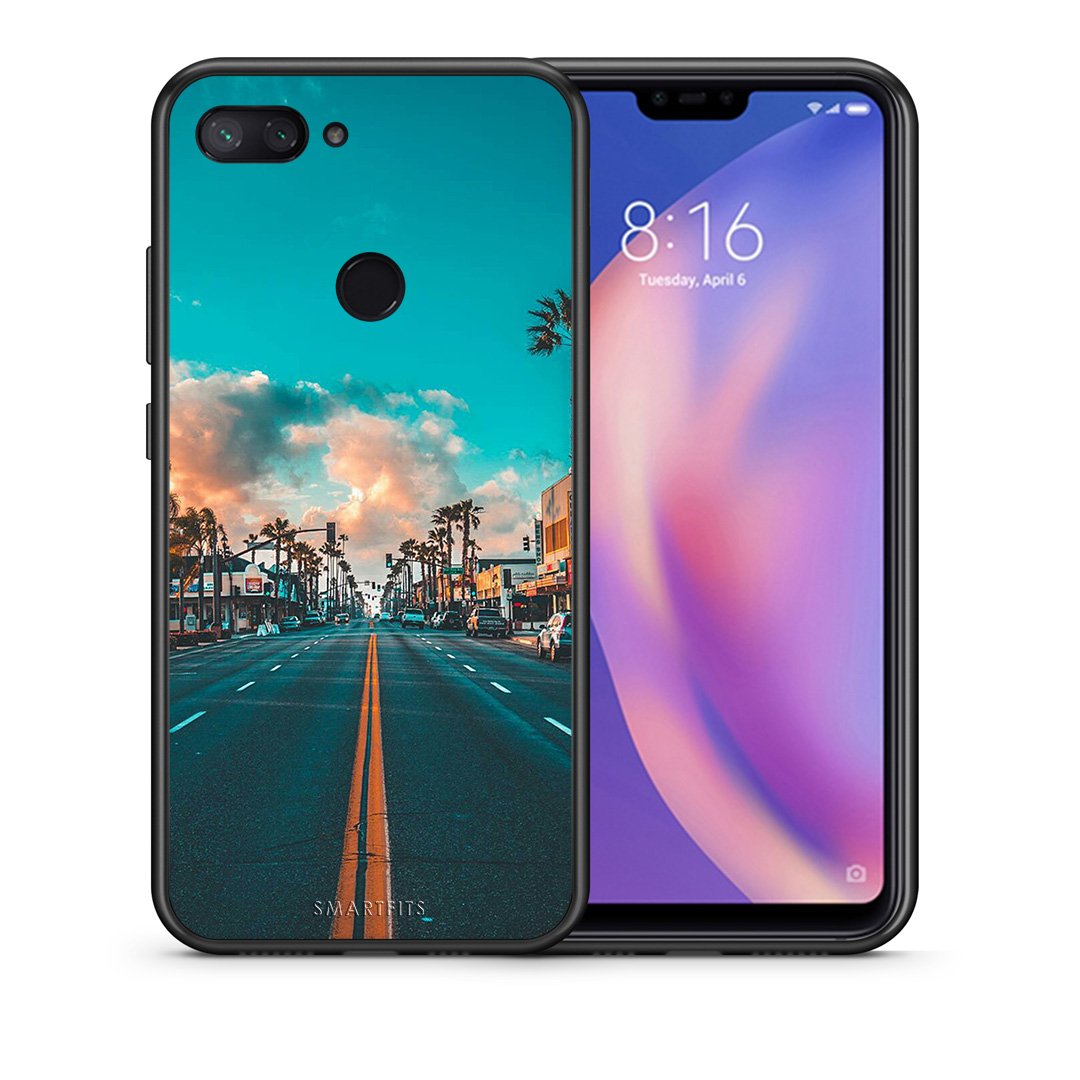 Θήκη Xiaomi Mi 8 Lite City Landscape από τη Smartfits με σχέδιο στο πίσω μέρος και μαύρο περίβλημα | Xiaomi Mi 8 Lite City Landscape case with colorful back and black bezels