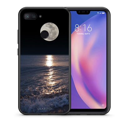 Θήκη Xiaomi Mi 8 Lite Moon Landscape από τη Smartfits με σχέδιο στο πίσω μέρος και μαύρο περίβλημα | Xiaomi Mi 8 Lite Moon Landscape case with colorful back and black bezels