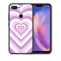 Thumbnail for Θήκη Xiaomi Mi 8 Lite Lilac Hearts από τη Smartfits με σχέδιο στο πίσω μέρος και μαύρο περίβλημα | Xiaomi Mi 8 Lite Lilac Hearts case with colorful back and black bezels