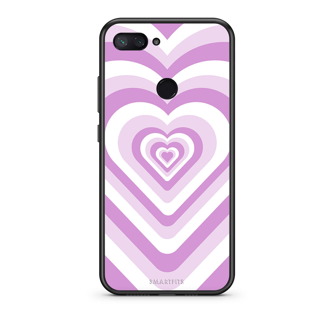Xiaomi Mi 8 Lite Lilac Hearts θήκη από τη Smartfits με σχέδιο στο πίσω μέρος και μαύρο περίβλημα | Smartphone case with colorful back and black bezels by Smartfits