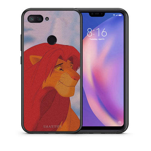 Θήκη Αγίου Βαλεντίνου Xiaomi Mi 8 Lite Lion Love 1 από τη Smartfits με σχέδιο στο πίσω μέρος και μαύρο περίβλημα | Xiaomi Mi 8 Lite Lion Love 1 case with colorful back and black bezels
