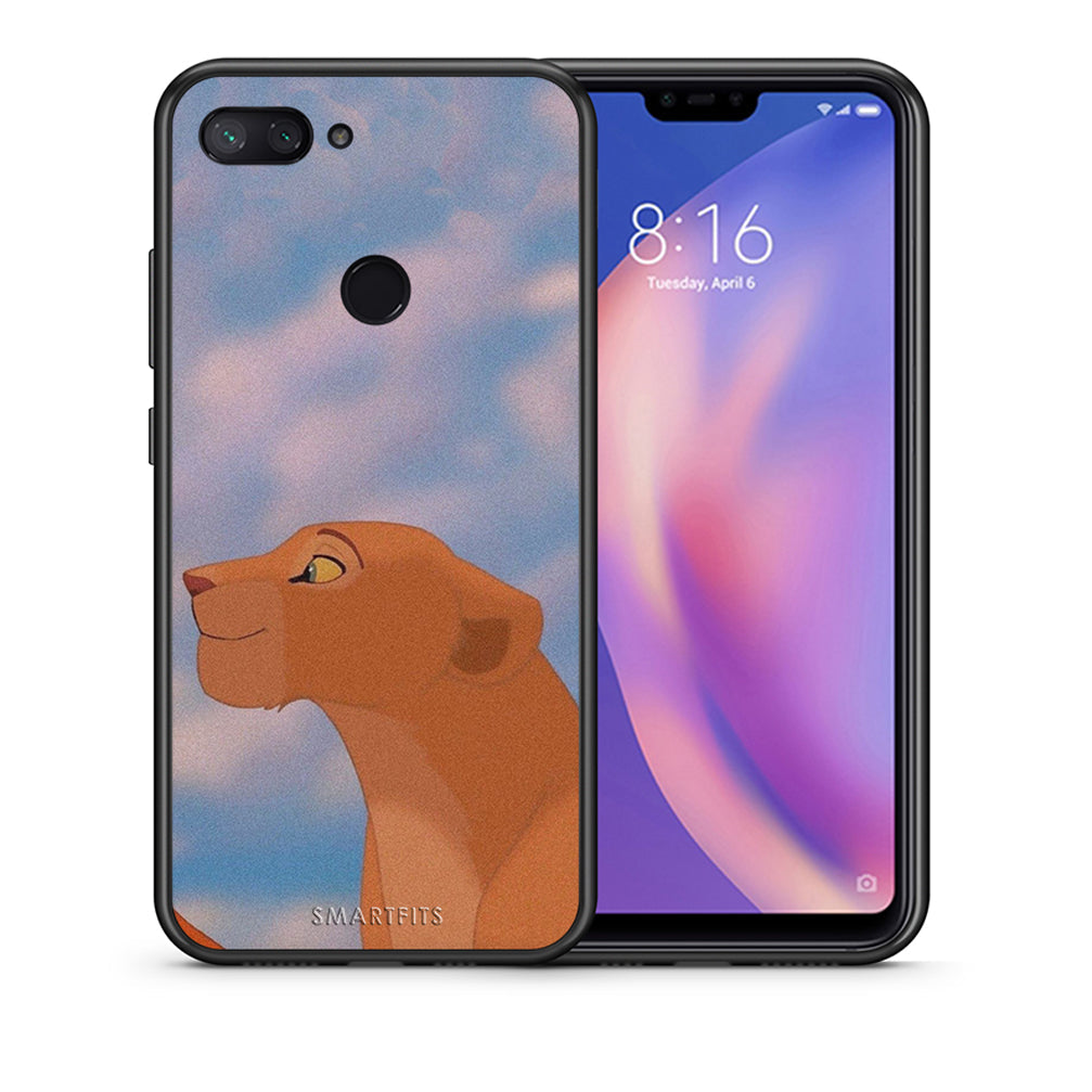 Θήκη Αγίου Βαλεντίνου Xiaomi Mi 8 Lite Lion Love 2 από τη Smartfits με σχέδιο στο πίσω μέρος και μαύρο περίβλημα | Xiaomi Mi 8 Lite Lion Love 2 case with colorful back and black bezels