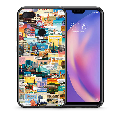 Θήκη Xiaomi Mi 8 Lite Live To Travel από τη Smartfits με σχέδιο στο πίσω μέρος και μαύρο περίβλημα | Xiaomi Mi 8 Lite Live To Travel case with colorful back and black bezels