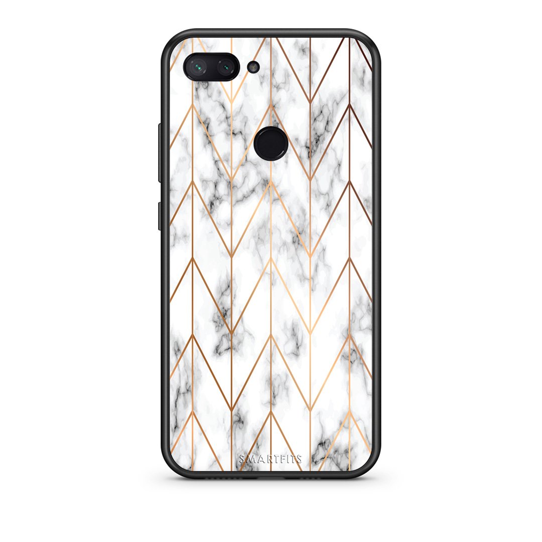 44 - Xiaomi Mi 8 Lite  Gold Geometric Marble case, cover, bumper