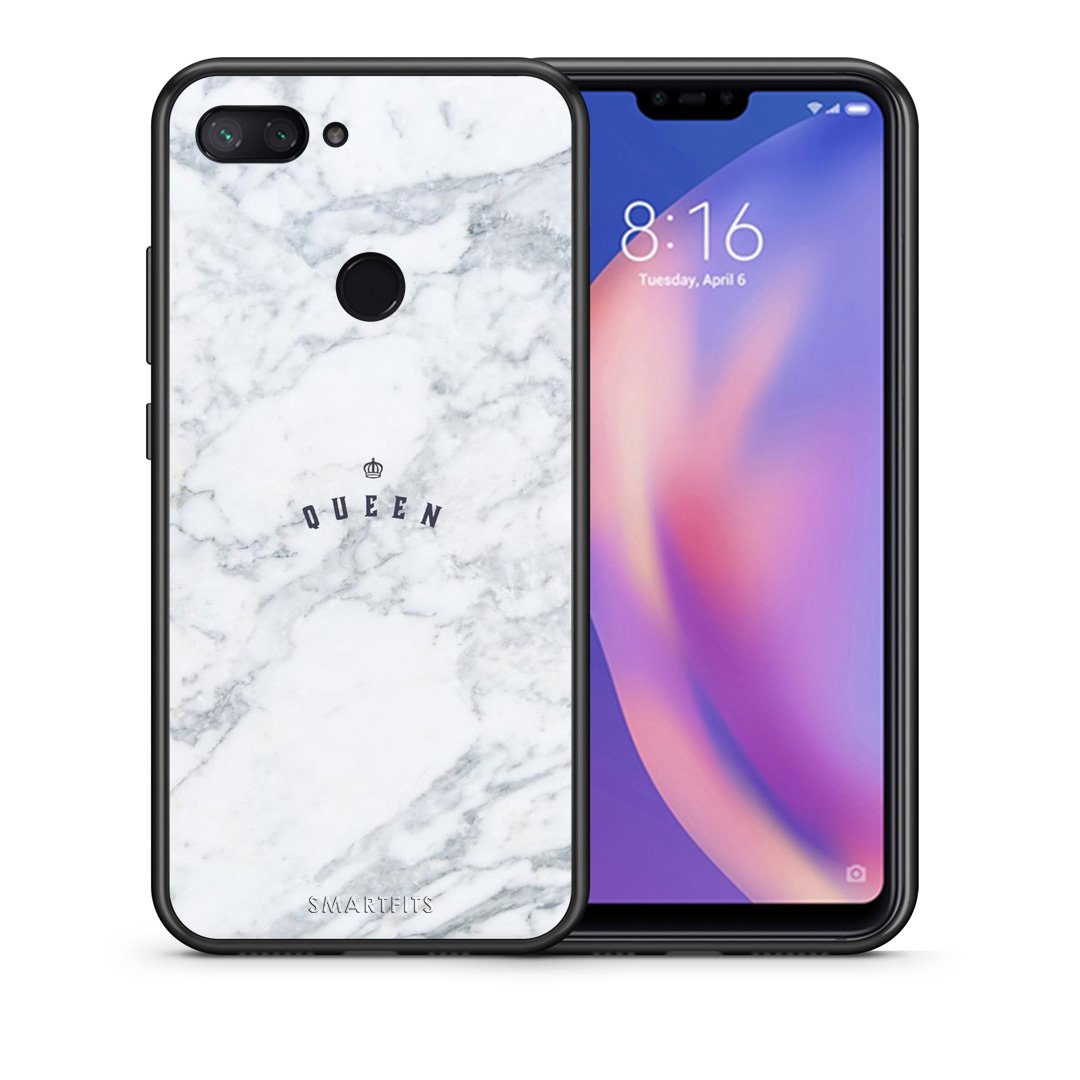 Θήκη Xiaomi Mi 8 Lite Queen Marble από τη Smartfits με σχέδιο στο πίσω μέρος και μαύρο περίβλημα | Xiaomi Mi 8 Lite Queen Marble case with colorful back and black bezels