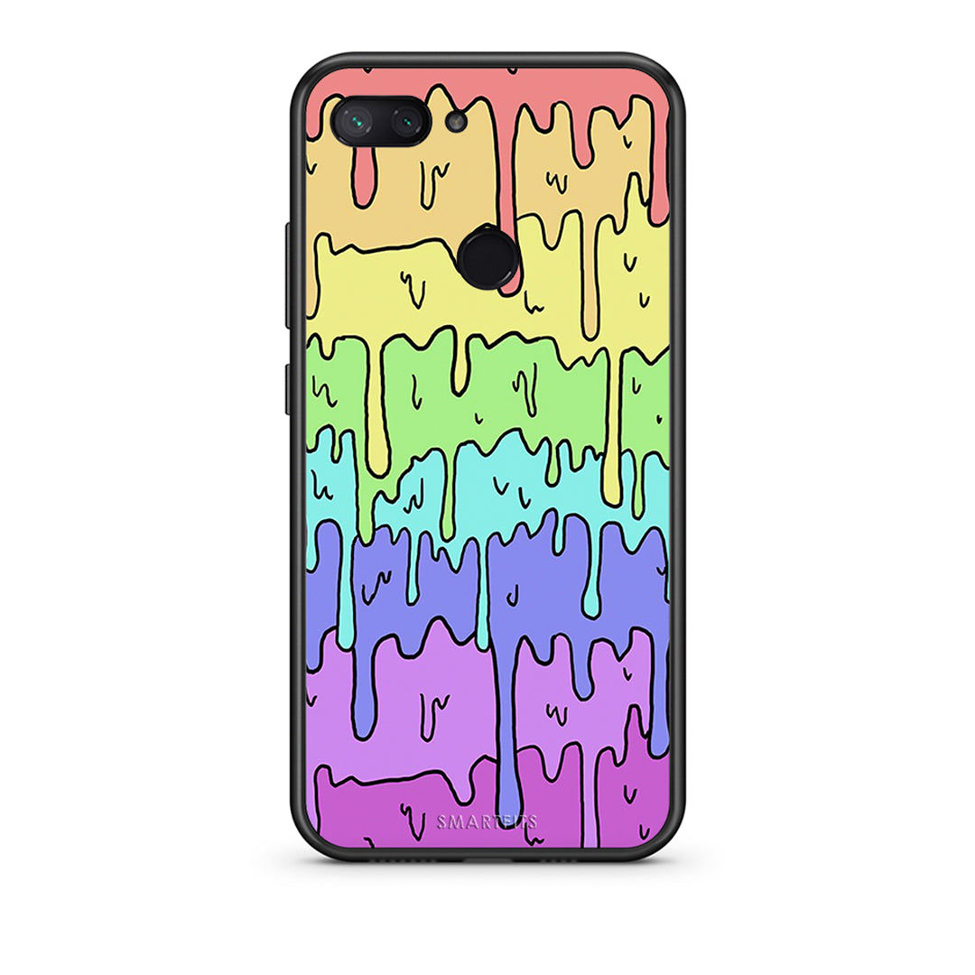 Xiaomi Mi 8 Lite Melting Rainbow θήκη από τη Smartfits με σχέδιο στο πίσω μέρος και μαύρο περίβλημα | Smartphone case with colorful back and black bezels by Smartfits
