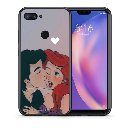 Θήκη Αγίου Βαλεντίνου Xiaomi Mi 8 Lite Mermaid Love από τη Smartfits με σχέδιο στο πίσω μέρος και μαύρο περίβλημα | Xiaomi Mi 8 Lite Mermaid Love case with colorful back and black bezels