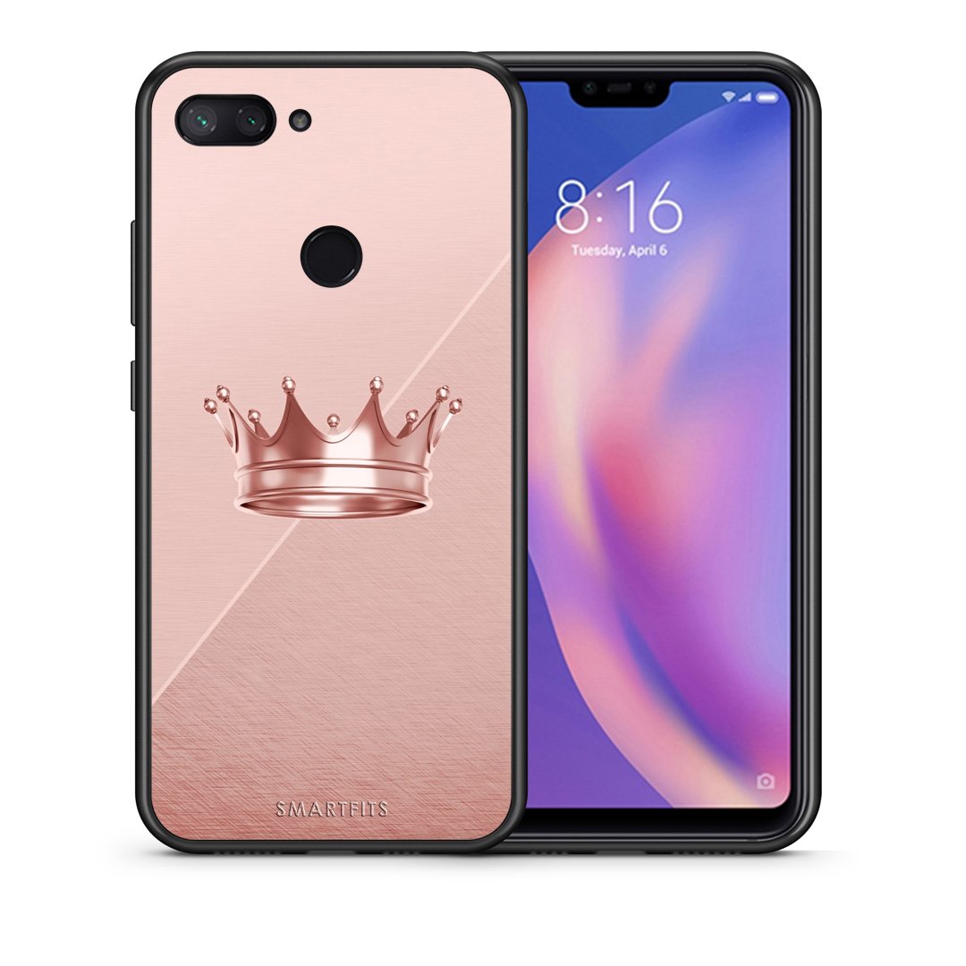 Θήκη Xiaomi Mi 8 Lite Crown Minimal από τη Smartfits με σχέδιο στο πίσω μέρος και μαύρο περίβλημα | Xiaomi Mi 8 Lite Crown Minimal case with colorful back and black bezels
