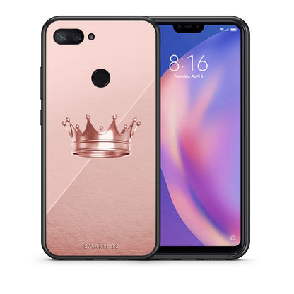 Θήκη Xiaomi Mi 8 Lite Crown Minimal από τη Smartfits με σχέδιο στο πίσω μέρος και μαύρο περίβλημα | Xiaomi Mi 8 Lite Crown Minimal case with colorful back and black bezels