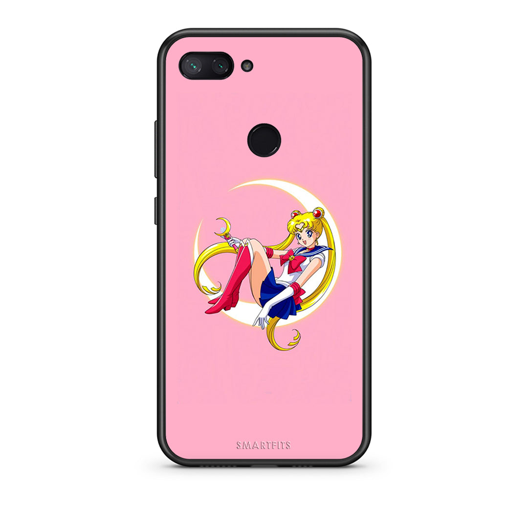 Xiaomi Mi 8 Lite Moon Girl θήκη από τη Smartfits με σχέδιο στο πίσω μέρος και μαύρο περίβλημα | Smartphone case with colorful back and black bezels by Smartfits