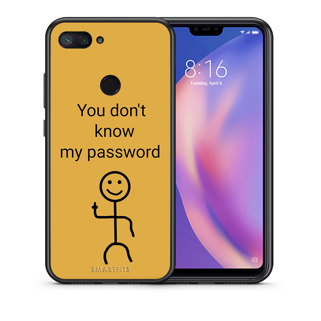 Θήκη Xiaomi Mi 8 Lite My Password από τη Smartfits με σχέδιο στο πίσω μέρος και μαύρο περίβλημα | Xiaomi Mi 8 Lite My Password case with colorful back and black bezels