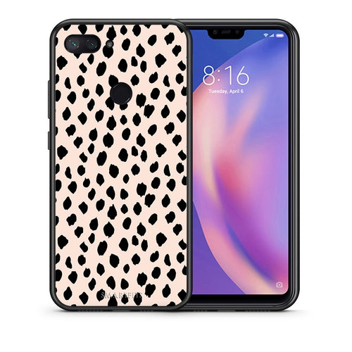 Θήκη Xiaomi Mi 8 Lite New Polka Dots από τη Smartfits με σχέδιο στο πίσω μέρος και μαύρο περίβλημα | Xiaomi Mi 8 Lite New Polka Dots case with colorful back and black bezels