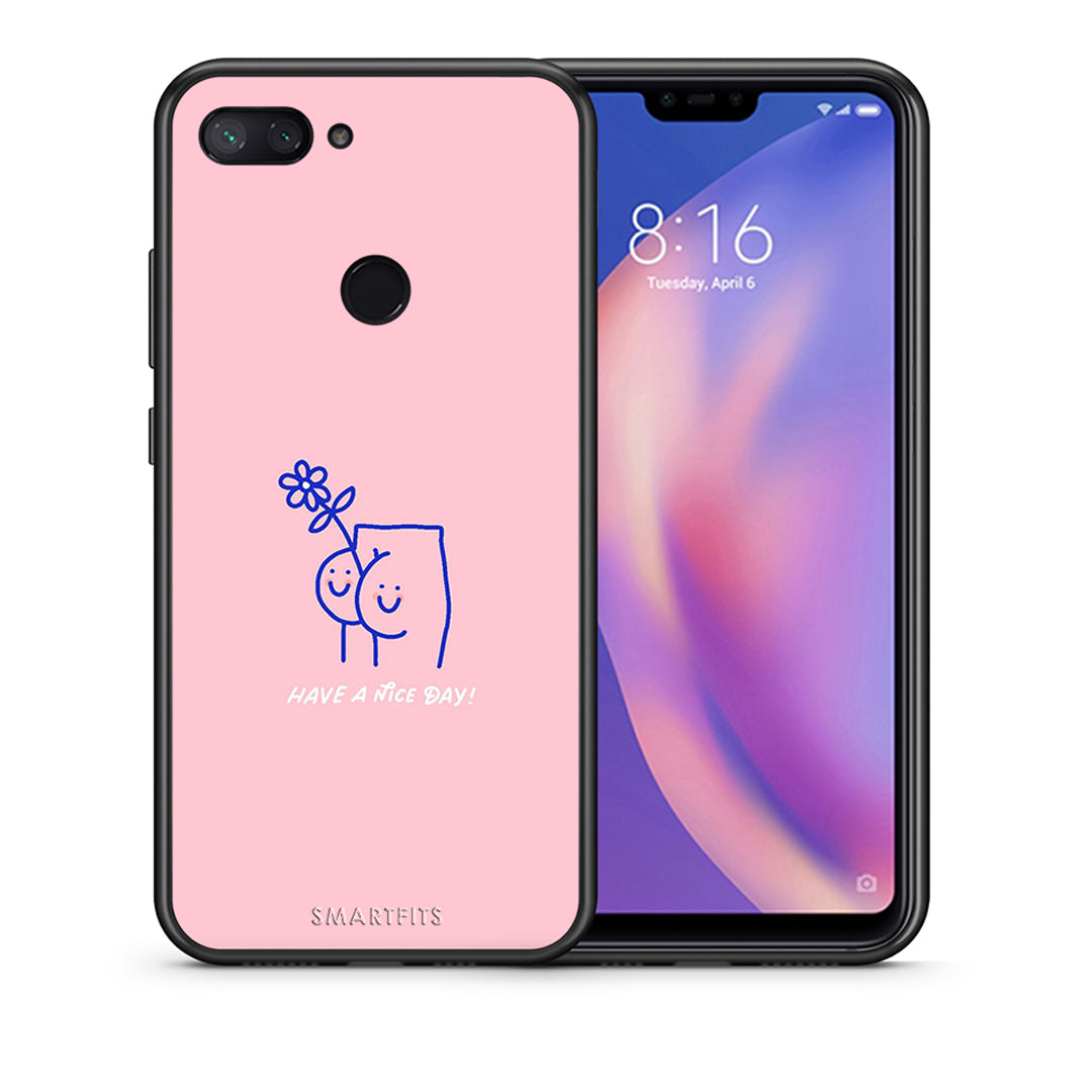 Θήκη Xiaomi Mi 8 Lite Nice Day από τη Smartfits με σχέδιο στο πίσω μέρος και μαύρο περίβλημα | Xiaomi Mi 8 Lite Nice Day case with colorful back and black bezels