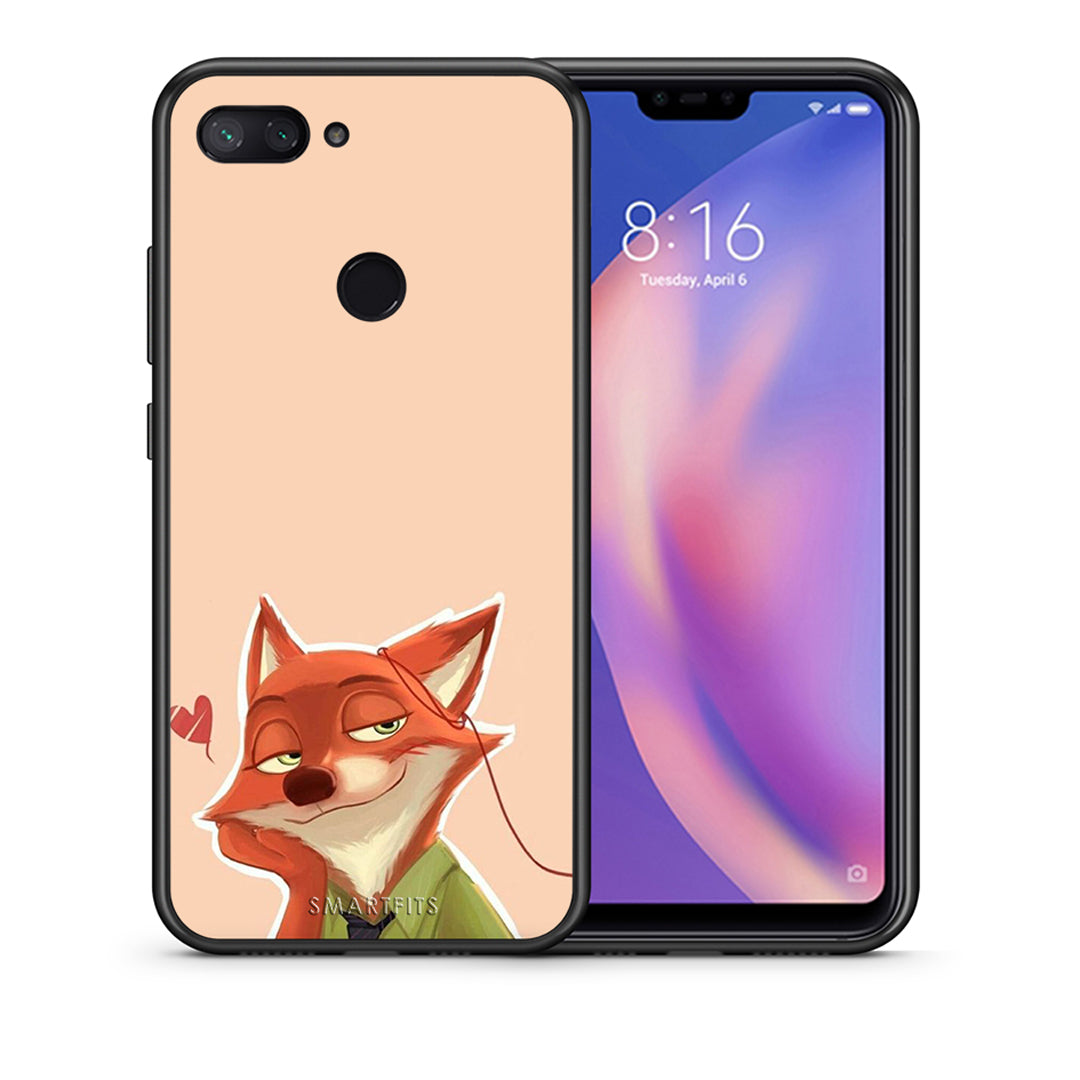 Θήκη Xiaomi Mi 8 Lite Nick Wilde And Judy Hopps Love 1 από τη Smartfits με σχέδιο στο πίσω μέρος και μαύρο περίβλημα | Xiaomi Mi 8 Lite Nick Wilde And Judy Hopps Love 1 case with colorful back and black bezels