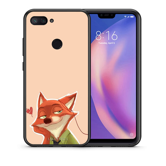 Θήκη Xiaomi Mi 8 Lite Nick Wilde And Judy Hopps Love 1 από τη Smartfits με σχέδιο στο πίσω μέρος και μαύρο περίβλημα | Xiaomi Mi 8 Lite Nick Wilde And Judy Hopps Love 1 case with colorful back and black bezels
