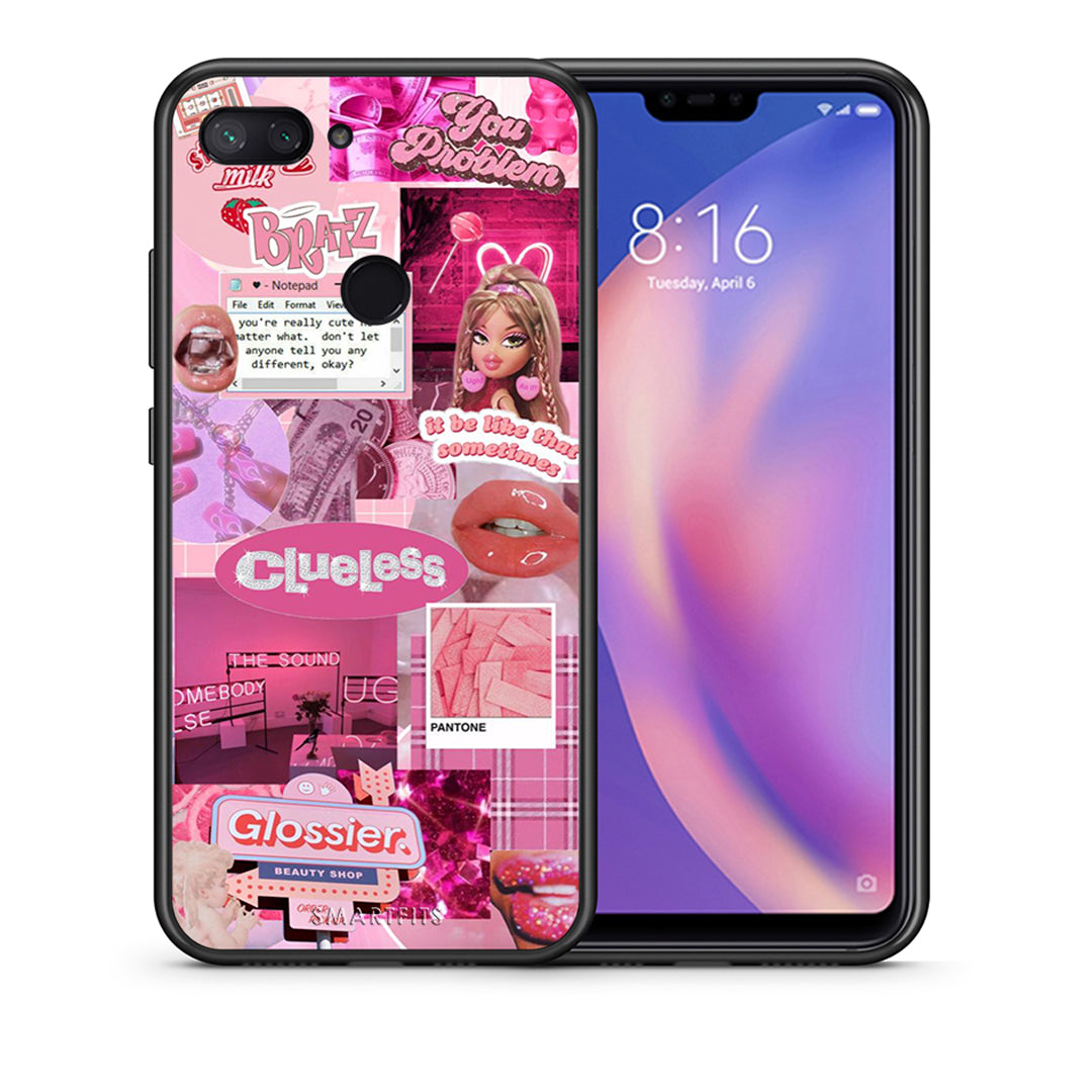 Θήκη Αγίου Βαλεντίνου Xiaomi Mi 8 Lite Pink Love από τη Smartfits με σχέδιο στο πίσω μέρος και μαύρο περίβλημα | Xiaomi Mi 8 Lite Pink Love case with colorful back and black bezels