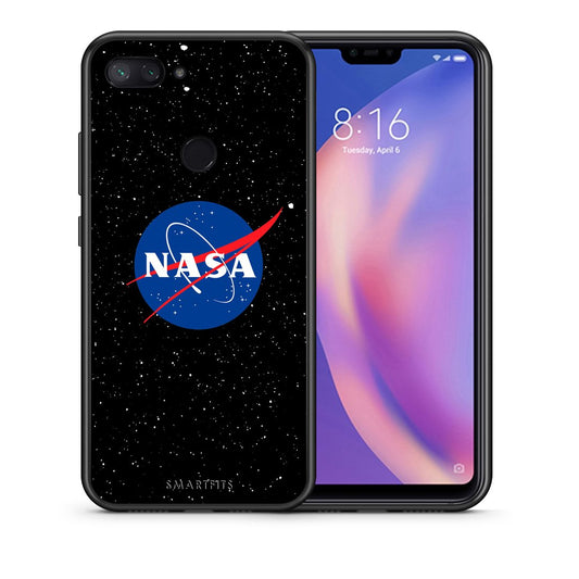 Θήκη Xiaomi Mi 8 Lite NASA PopArt από τη Smartfits με σχέδιο στο πίσω μέρος και μαύρο περίβλημα | Xiaomi Mi 8 Lite NASA PopArt case with colorful back and black bezels