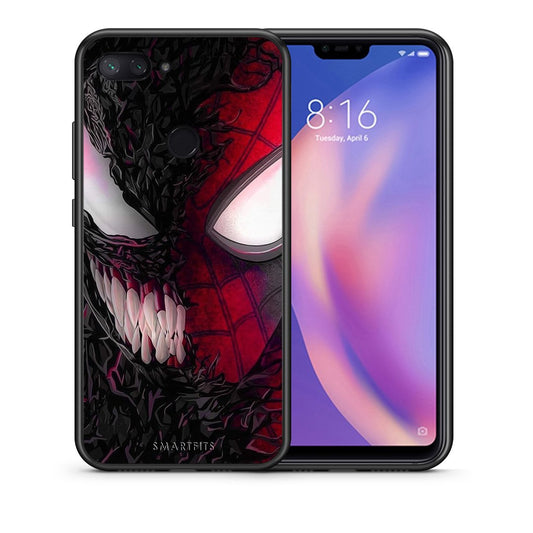 Θήκη Xiaomi Mi 8 Lite SpiderVenom PopArt από τη Smartfits με σχέδιο στο πίσω μέρος και μαύρο περίβλημα | Xiaomi Mi 8 Lite SpiderVenom PopArt case with colorful back and black bezels