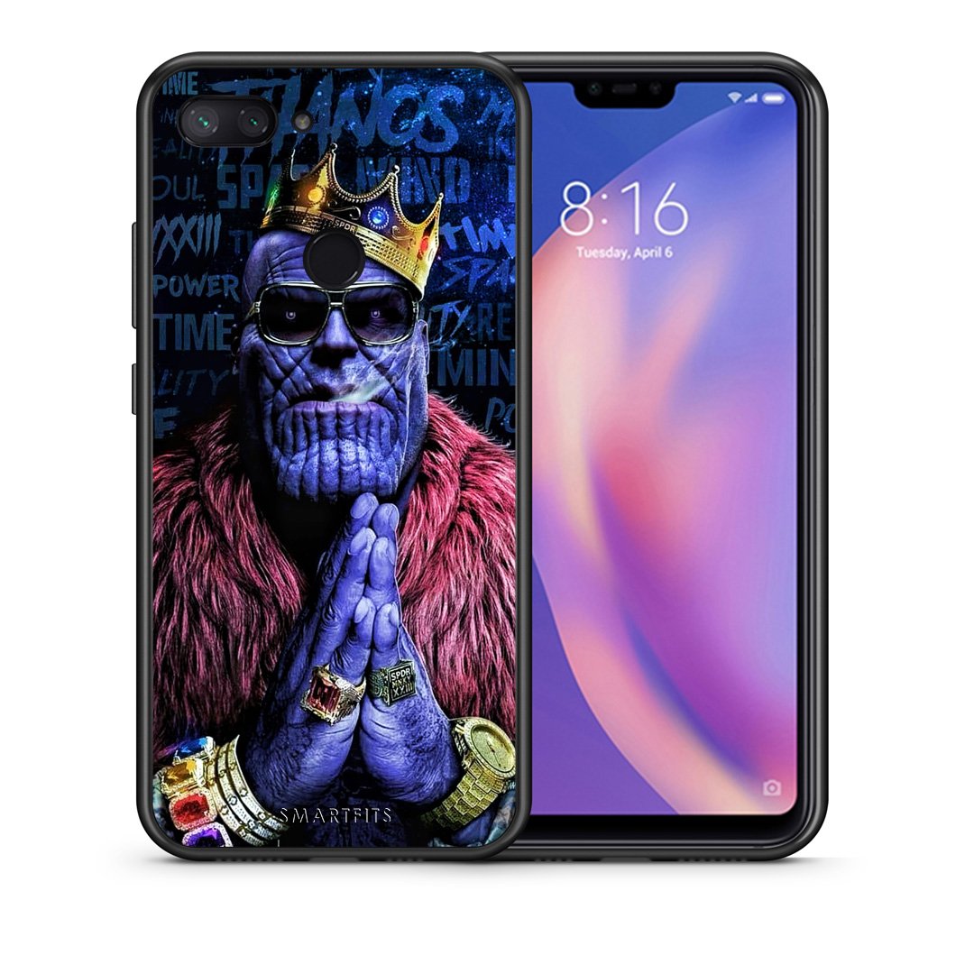 Θήκη Xiaomi Mi 8 Lite Thanos PopArt από τη Smartfits με σχέδιο στο πίσω μέρος και μαύρο περίβλημα | Xiaomi Mi 8 Lite Thanos PopArt case with colorful back and black bezels