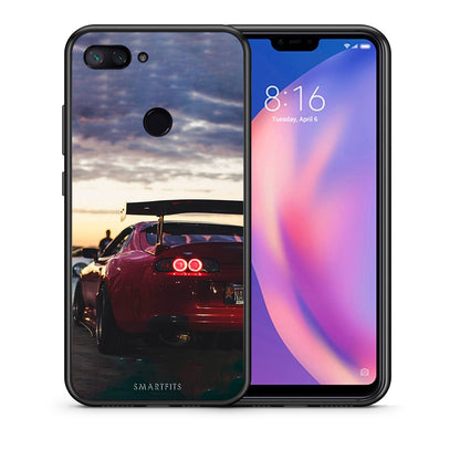 Θήκη Xiaomi Mi 8 Lite Racing Supra από τη Smartfits με σχέδιο στο πίσω μέρος και μαύρο περίβλημα | Xiaomi Mi 8 Lite Racing Supra case with colorful back and black bezels