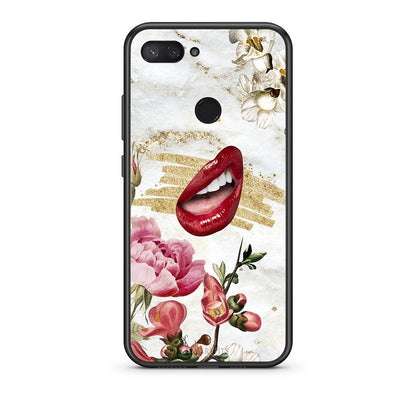 Xiaomi Mi 8 Lite Red Lips θήκη από τη Smartfits με σχέδιο στο πίσω μέρος και μαύρο περίβλημα | Smartphone case with colorful back and black bezels by Smartfits