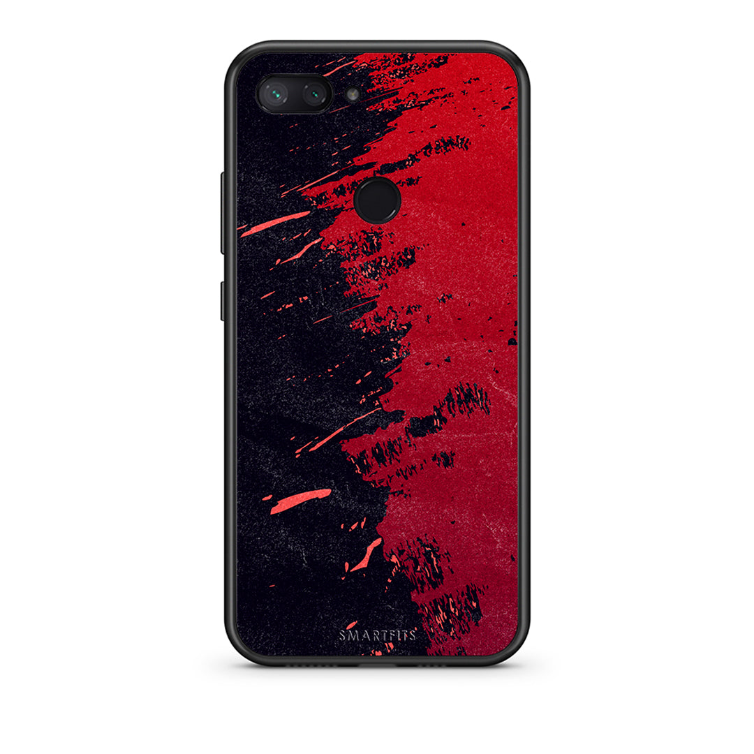 Xiaomi Mi 8 Lite Red Paint Θήκη Αγίου Βαλεντίνου από τη Smartfits με σχέδιο στο πίσω μέρος και μαύρο περίβλημα | Smartphone case with colorful back and black bezels by Smartfits