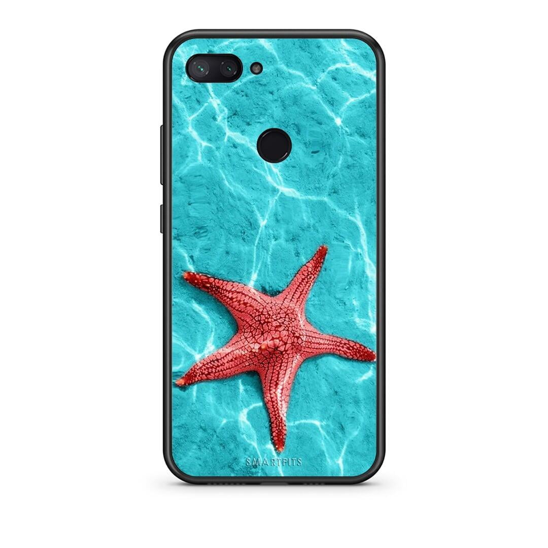 Xiaomi Mi 8 Lite Red Starfish Θήκη από τη Smartfits με σχέδιο στο πίσω μέρος και μαύρο περίβλημα | Smartphone case with colorful back and black bezels by Smartfits